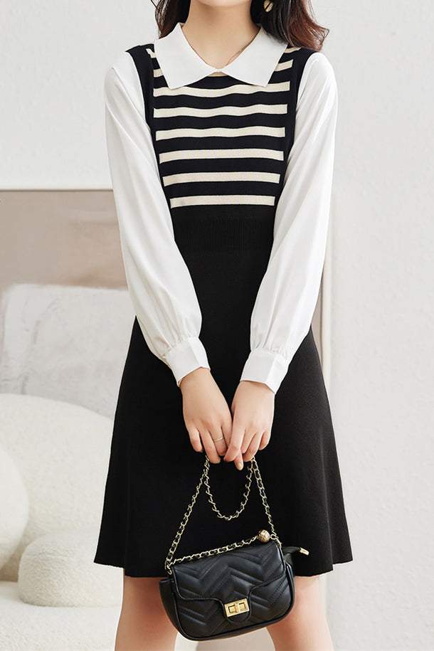 Layered style border docking flare dress