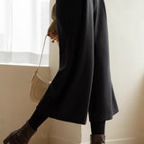 Wool Blend Cropped Wide-Leg Pants