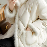 Mink fur spliced cotton-padded stand-collar short coat