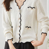 Chanel-style V-neck cardigan