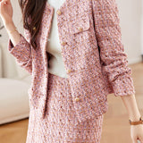 Stylish tweed Chanel-style suit