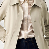 Short Trench Coat with Drawstring Waist