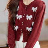 Elegant Bow Knit Cardigan