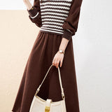 Chic Striped Two-Piece Knit Dress