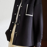 Loose black lapel coat