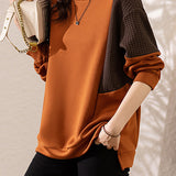 Colorblock Spacer Cotton Blend Sweatshirt