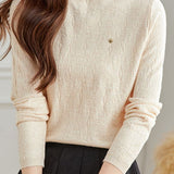 Half-turtleneck Textured Inner-layer Bottoming Shirt