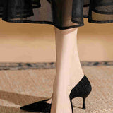 Chanel - style Open - Toe French High - Heels