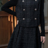 Chanel-Style Waistcoat and High-Waisted Skirt Set