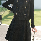 Chanel-Style Waistcoat and High-Waisted Skirt Set