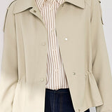 Short Trench Coat with Drawstring Waist