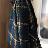 Vintage Plaid Wool Blend Coat