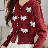 Elegant Bow Knit Cardigan