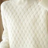 Turtle Neck Casual Aran Knit Sweater - 3 Colors Available