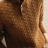 Casual Minimalist Jacquard Knit Sweater