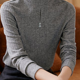 Bottle Neck Front Tear Drop Knit