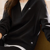 Fashionable Faux Layered Hooded Knit Sweatshirt