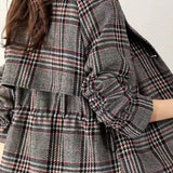 Fashionable Casual Minimalist Plaid Wool Coat