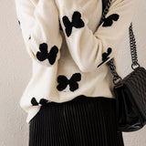 Wool Jacquard Butterfly Sweater