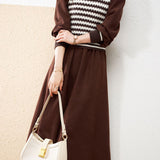 Chic Striped Two-Piece Knit Dress