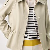 Short Trench Coat with Drawstring Waist