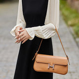 French-style spliced long-sleeved dress