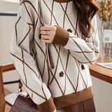 Elegant Diamond Knit Sweater