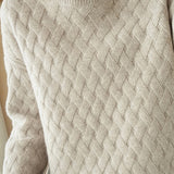 Turtle Neck Casual Aran Knit Sweater - 3 Colors Available