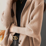 Versatile Knitted Hooded Cardigan Coat