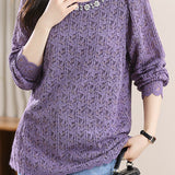 Hollow Lace Long Sleeve T-Shirt