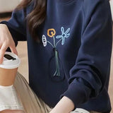 Exquisite Floral Pattern Long Sleeve Layering Hoodie