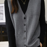 Sleeveless cardigan waistcoat