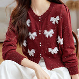 Elegant Bow Knit Cardigan