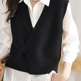 Designer Layered Sweater Vest Cardigan + Pure White Shirt