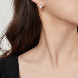 Pearl Bijou Square Motif Earrings