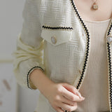 V-Neck Flap Decor Knit Cardigan - 2 Colors Available