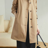 Stand Collar Single Breasted Long Coat - 2 Colors Available