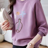 Exquisite Floral Pattern Long Sleeve Layering Hoodie