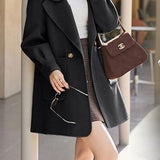 Elegant Solid Color Wool Coat