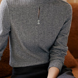 Bottle Neck Front Tear Drop Knit