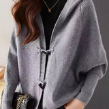 Versatile Knitted Hooded Cardigan Coat