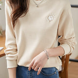 Minimalist Waffle Knit Crew Neck Sweatshirt