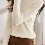 Button Decorated High Neck Fit Knit with Sleeve Slit Design - 3 Colors Available