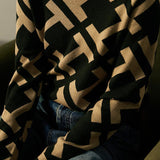 Modern Minimalist Geometric Pattern Knit Sweater