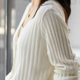 Elegant V-Neck Knit Cardigan