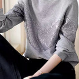 Fashionable Sequin Patchwork Sweatshirt