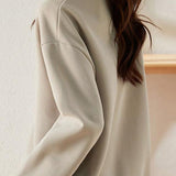 Loose-Fit Casual Hoodless V-Neck Cardigan Sweatshirt