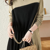 Round Neck Bi-Color Irregular Knit - 2 Colors Available