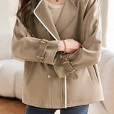 Stand Collar Bi-Color Jacket with Lining