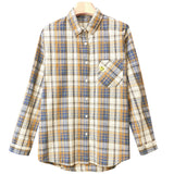 Applique Decor Check Pattern Casual Shirt